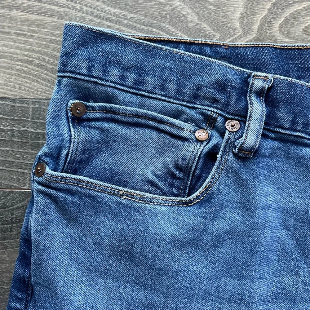 34x32 Lucky Brand 1 Auth. Skinny Button Fly Jeans Men’s Blue Stretch